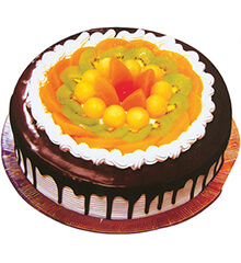 情话：圆形水果巧克力蛋糕