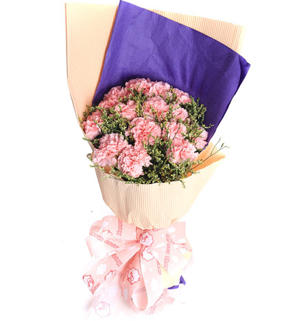 最深的祝福:12朵粉色康乃馨