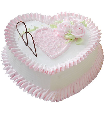 粉色迷情：心形鲜奶蛋糕