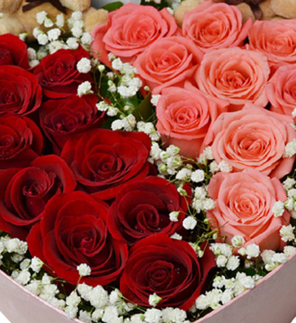 美丽爱恋：19玫瑰混搭花盒
