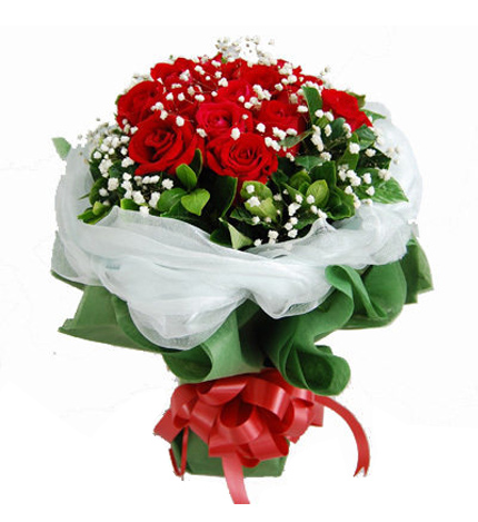 知心的你：16枝红玫瑰花束送上海北京深圳广州 鲜花速递网